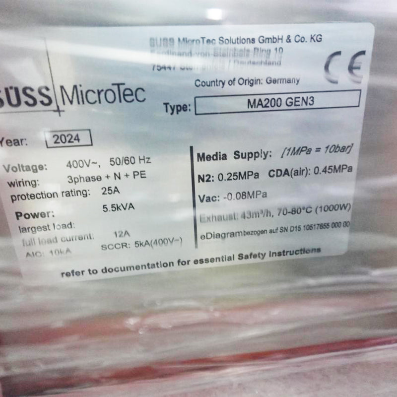 SUSS MA 200 Gen 3 Mask Aligner