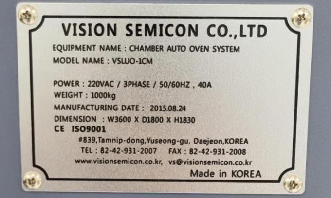 Vision Semicon VSLUO 1 CM Chamber Auto Oven System