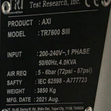Test Research Inc (TRI) TR 7600 SIII AXI (Automated X-ray Inspection)