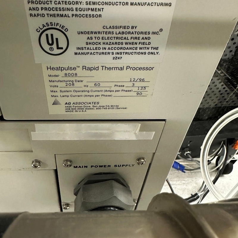 AG Associates 8108 RTP System (Rapid Thermal Process)