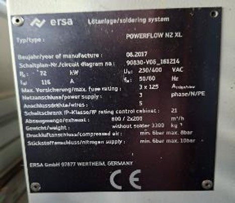 ERSA Powerflow N 2 XL Wave Soldering Machine