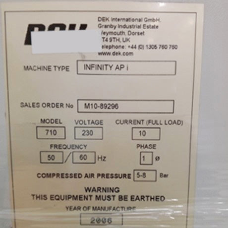 Dek Infinity APi Printer