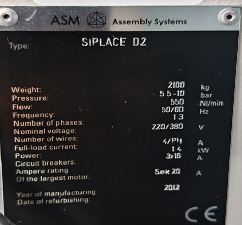 ASM Siplace D 2 SMT Machine