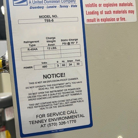 Tenney Lunaire T 5 S 5 Environmental Chamber