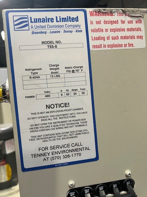 Tenney Lunaire T 5 S 5 Environmental Chamber