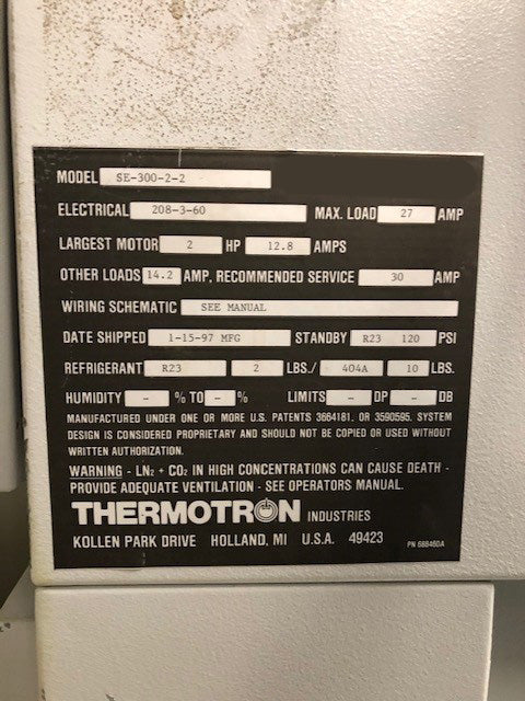 Thermotron SE 300 Humidity Chamber
