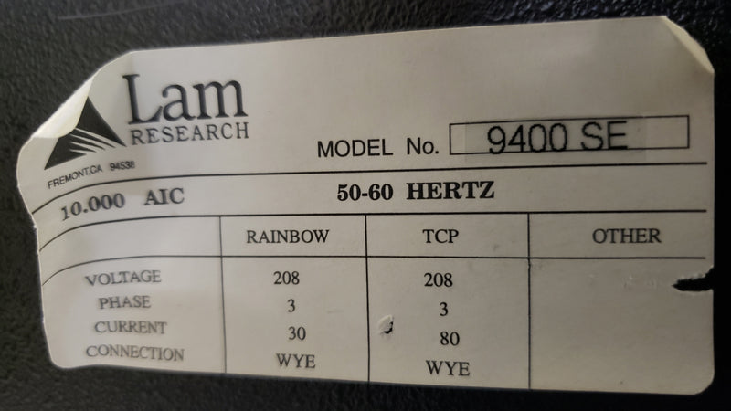 Lam TCP 9400 SE Etcher