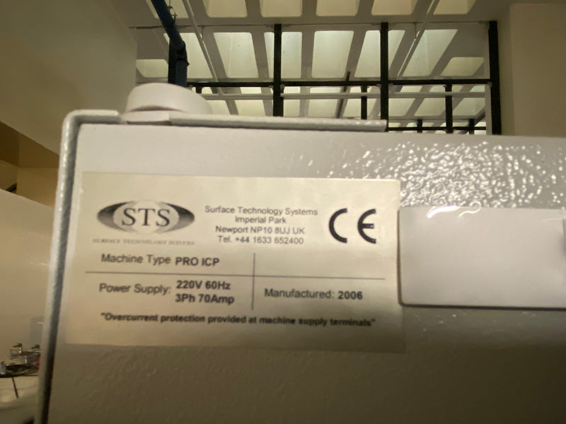 STS AOE Pro ICP Etcher (Inductively Coupled Plasma)