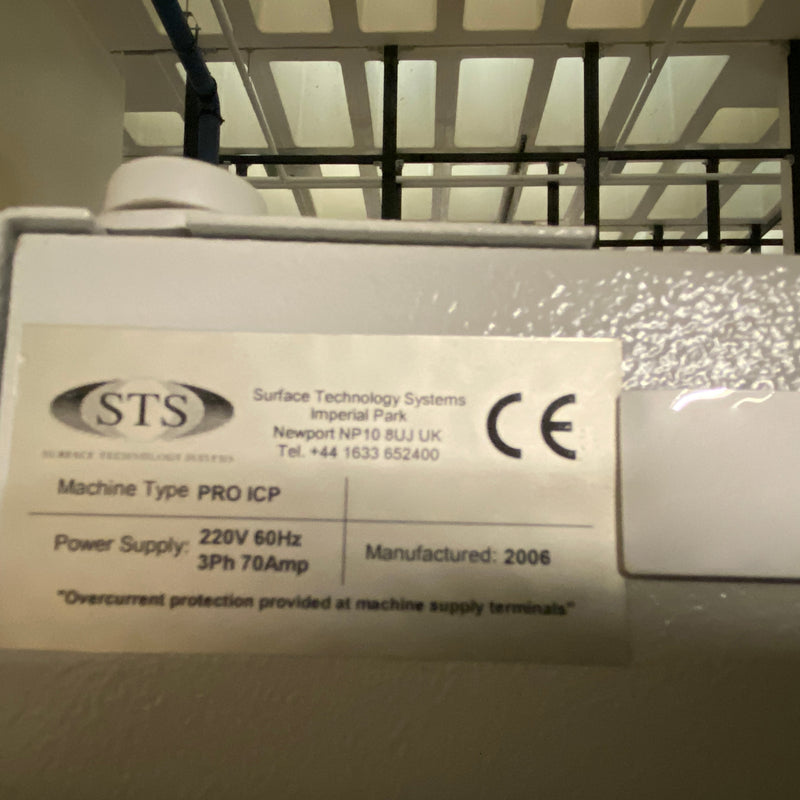 STS AOE Pro ICP Etcher (Inductively Coupled Plasma)