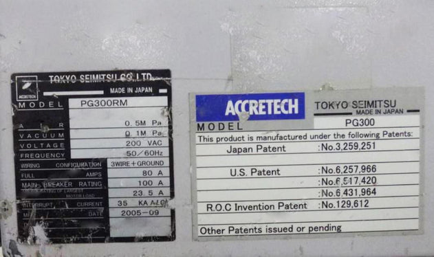 Accretech / TSK PG 300 RM Wafer Back Grinder
