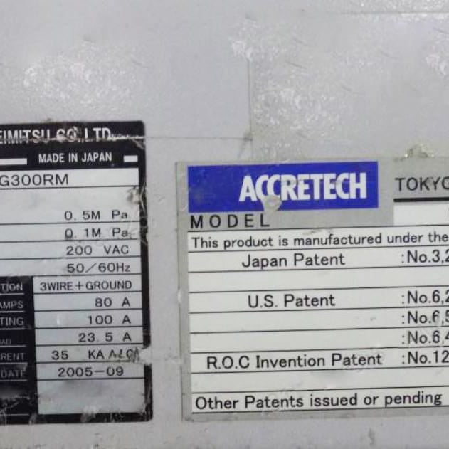 Accretech / TSK PG 300 RM Wafer Back Grinder