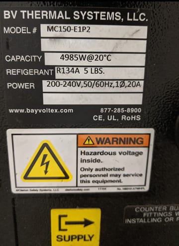 Bay Voltex MC 150 E 1 P 2 Chiller