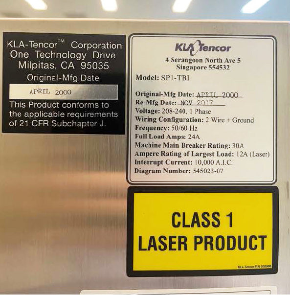 KLA Surfscan SP 1 TBI Particle Defect System