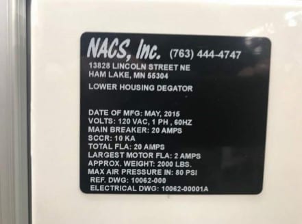 NACS Lower Housing Degator