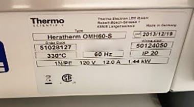 Thermo Scientific Heratherm OMH 60 S Oven