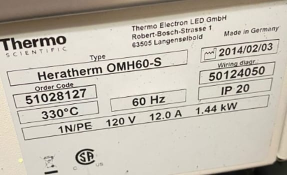 Thermo Scientific Heratherm OMH 60 S Oven