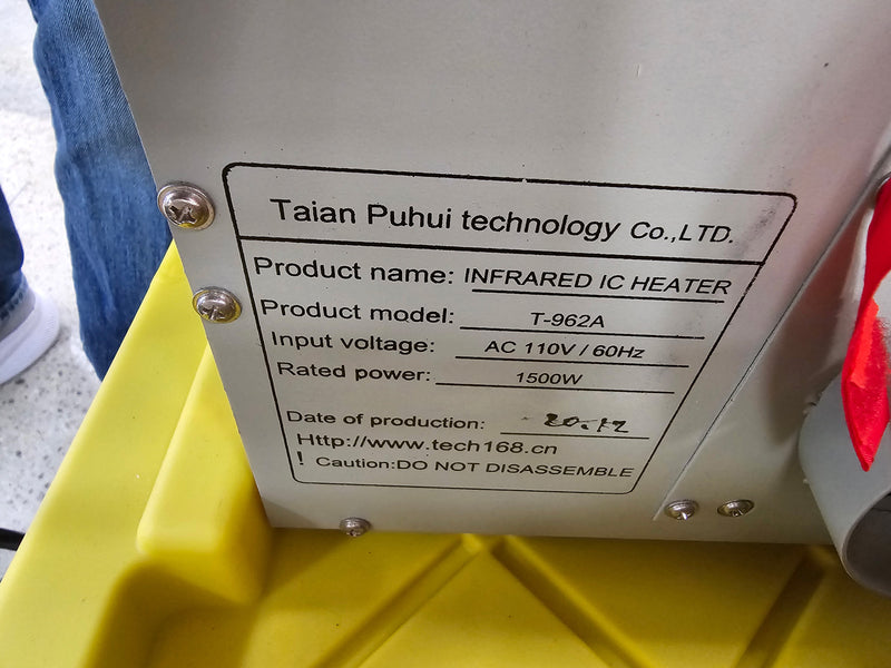 Taian Puhui T 962 A Infrared IC Heater
