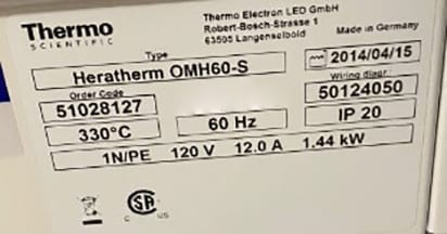 Thermo Scientific Heratherm OMH 60 S Oven