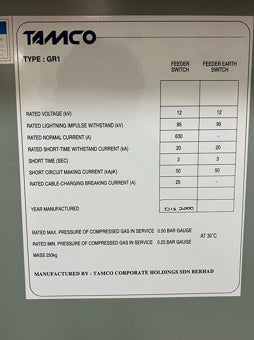 Tamco GR 1 Ring Main Unit (RMU)