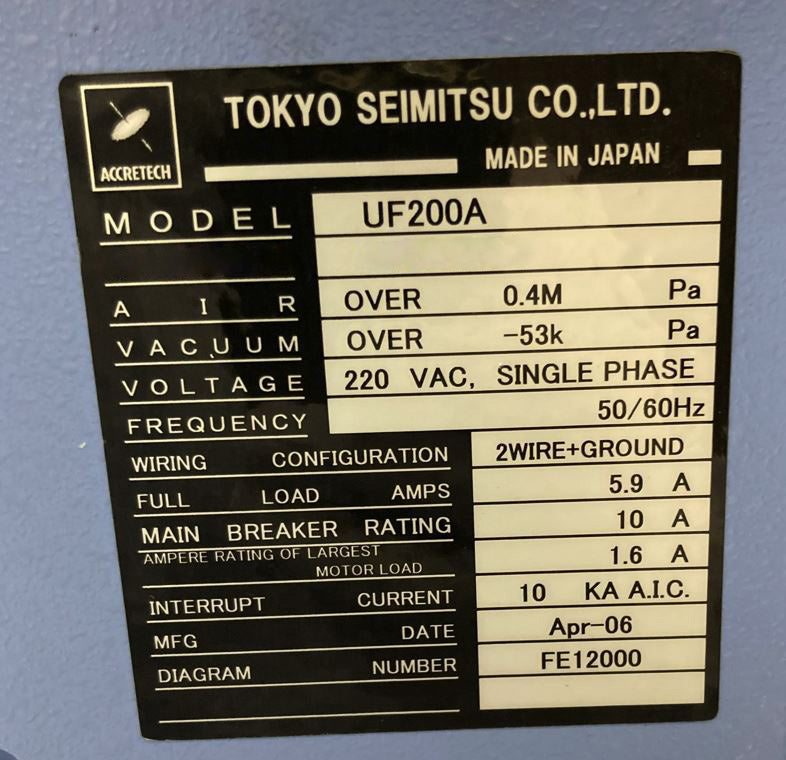 Accretech / TSK UF 200 A Automatic Wafer Prober