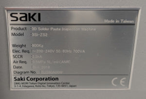 Saki 3 Si-ZS 2 AOI (Automated Optical Inspection)