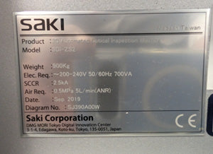Saki 3 Di-ZS 2 AOI (Automated Optical Inspection)