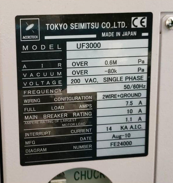 Accretech / TSK UF 3000 Automatic Wafer Prober