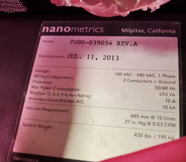 ONTO / Nanometrics Impulse 9010 T Integrated Metrology System