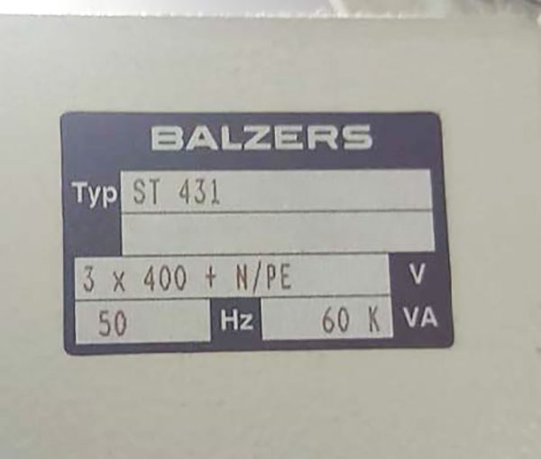 Oerlikon Balzers BAK 1052 Evaporation System for Vacuum Coating