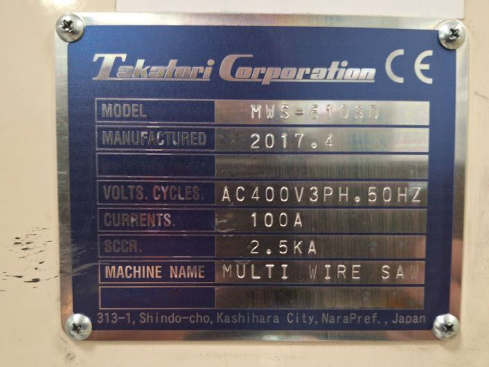 Takatori MWS 610 SD Wire Cut Saw