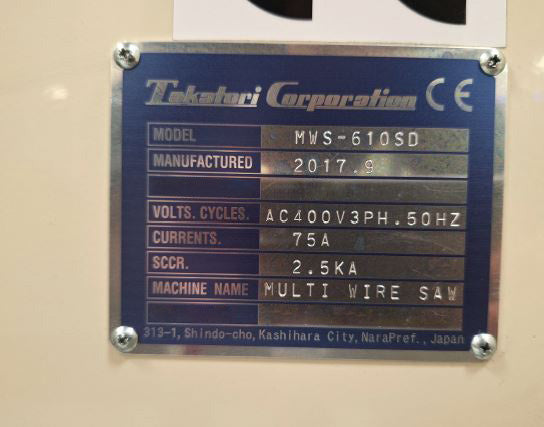 Takatori MWS 610 SD Wire Cut Saw