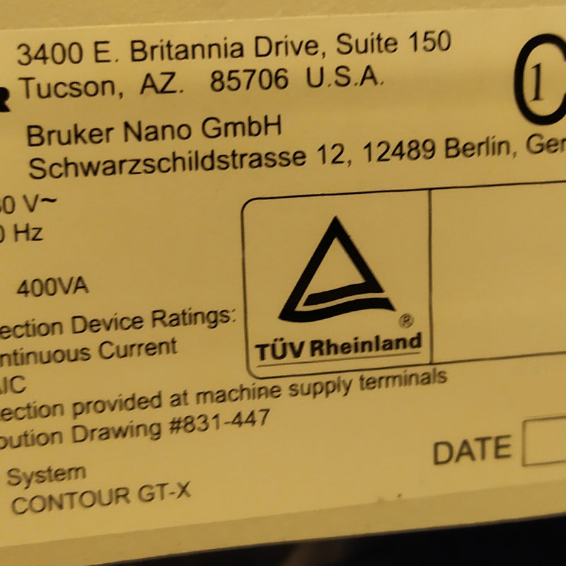 Bruker Contour GTX White Light Interferometer (WLI)