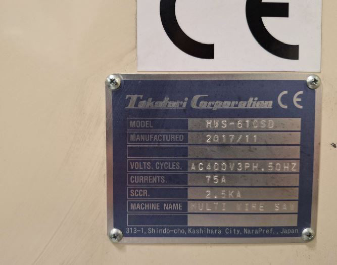 Takatori MWS 610 SD Wire Cut Saw