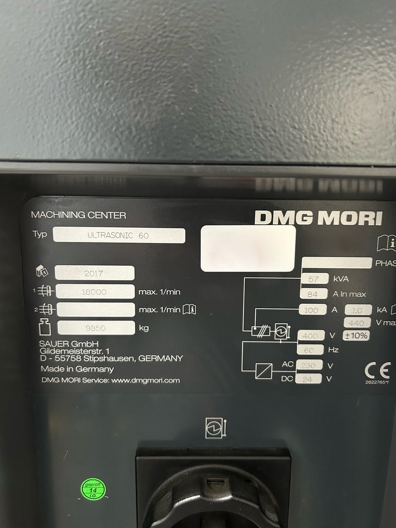 Mori Seiki Ultrasonic 60 eVo Machining Center
