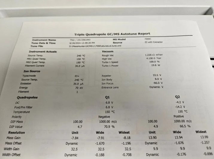 Agilent 7890 B / 7000 C GC-MS-MS (Gas Chromatography - Tandem Mass Spectrometry)