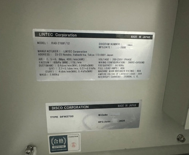 Disco DGP 8760 + DFM 2700 Grinder / Polisher / Mounter