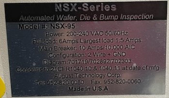 ONTO / Rudolph / August NSX 95 Automated Wafer, Die & Bump Inspection