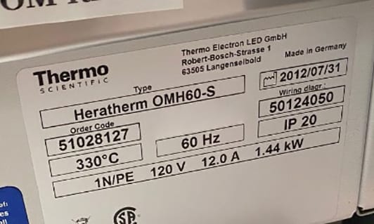 Thermo Scientific Heratherm OMH 60 S Oven