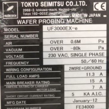 Accretech / TSK UF 3000 EX-e Prober