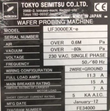 Accretech / TSK UF 3000 EX-e Prober