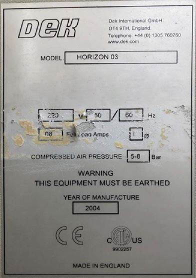 Dek Horizon 03 Screen Printer