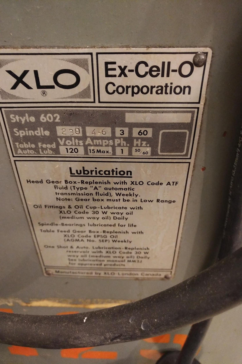 Ex-Cell-O 602 Milling Machine