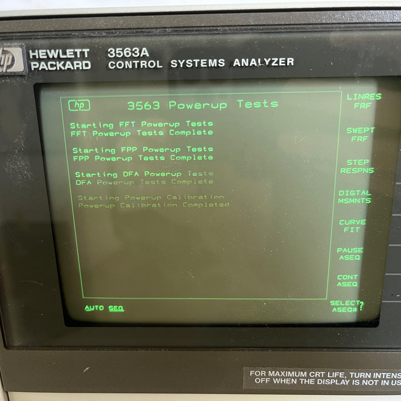 Agilent 3563 A Control Systems Analyzer