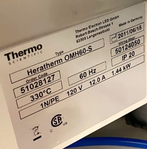 Thermo Scientific Heratherm OMH 60 S Oven