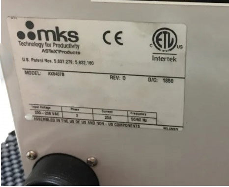 MKS AX 8407 Ozone Generator