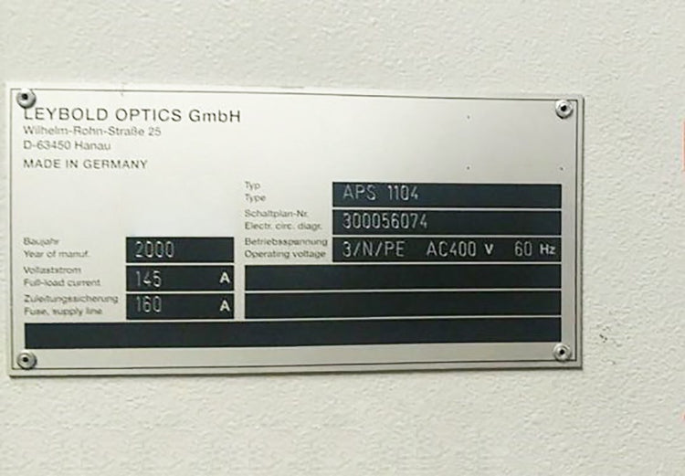 Leybold APS 1104 Evaporator