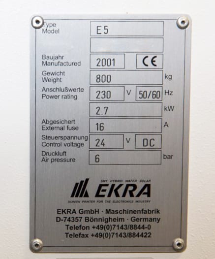 Ekra E 5 Stencil Printer