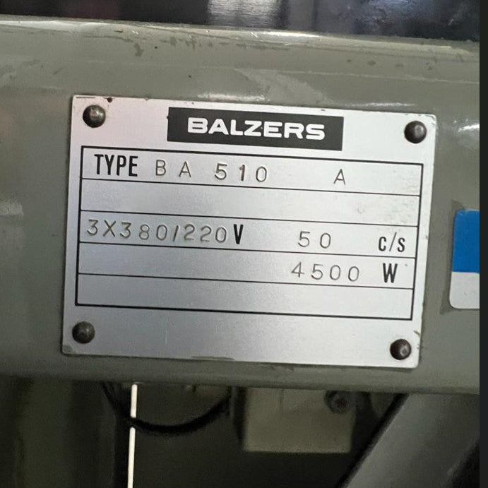 Oerlikon Balzers BA 510 A Evaporator
