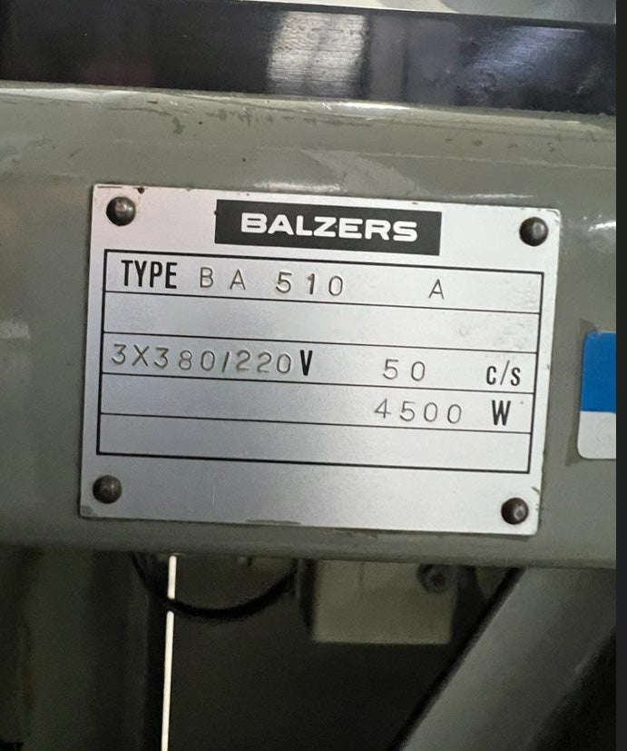 Oerlikon Balzers BA 510 A Evaporator