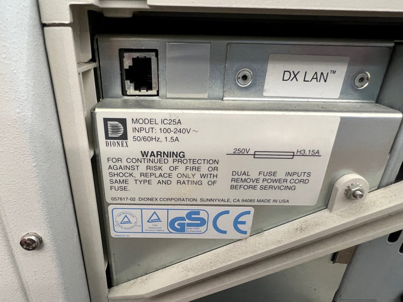 Dionex IC 25 Ion Chromatography (IC)